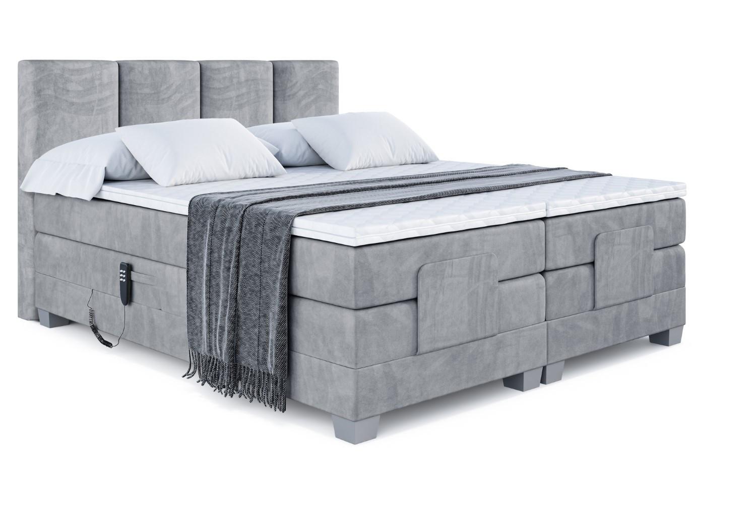 wohnli-moebel-suche-800000814548 Wohnli Möbelsuche - BOXSPRINGBETT elektrisch verstellbar mit 2 Matratzen H4/Taschenfederung ROKS EL 200 x 200 Hellgrau