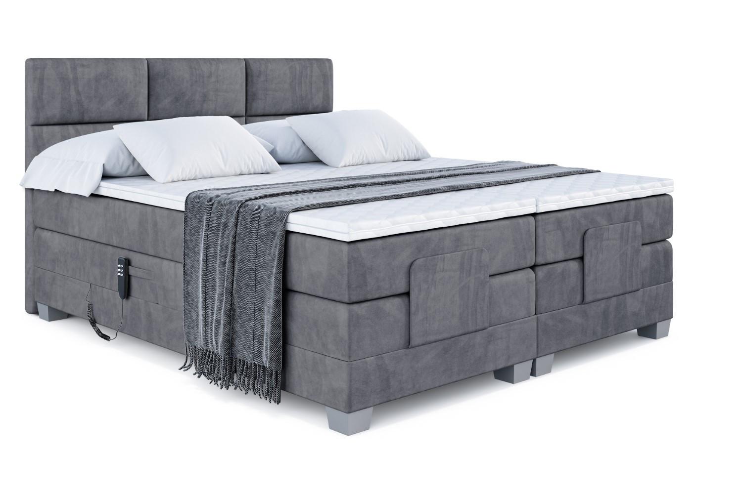 wohnli-moebel-suche-800000814602 Wohnli Möbelsuche - BOXSPRINGBETT elektrisch verstellbar mit 2 Matratzen H4/Taschenfederung PROT EL 200 x 200 Dunkelgrau