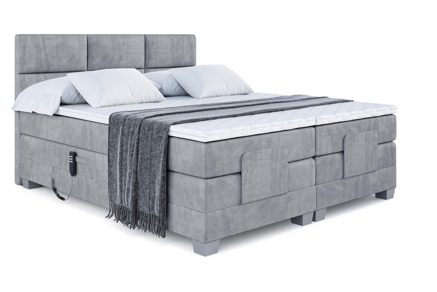 wohnli-moebel-suche-800000814611 Wohnli Möbelsuche - BOXSPRINGBETT elektrisch verstellbar mit 2 Matratzen H4/Taschenfederung PROT EL 200 x 200 Hellgrau