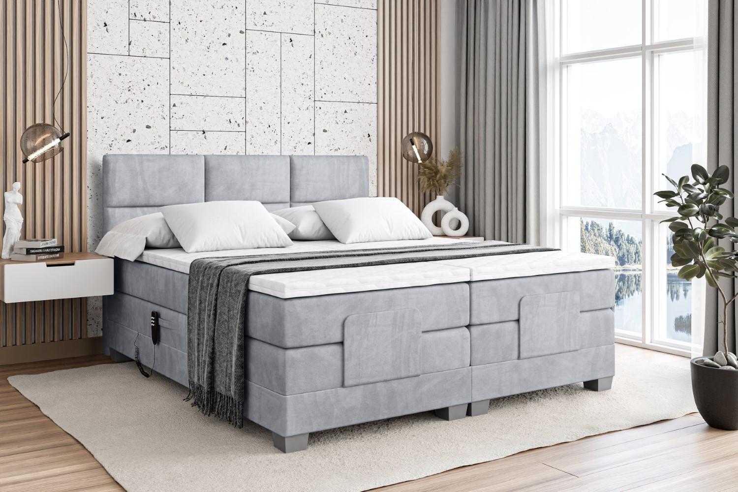 wohnli-moebel-suche-800000814629-1 BOXSPRINGBETT elektrisch verstellbar mit 2 Matratzen H4/Taschenfederung PROT EL 200 x 200 Grau Holzwerkstoff ALTDECOR Möbel > Betten > Boxspringbetten Grau