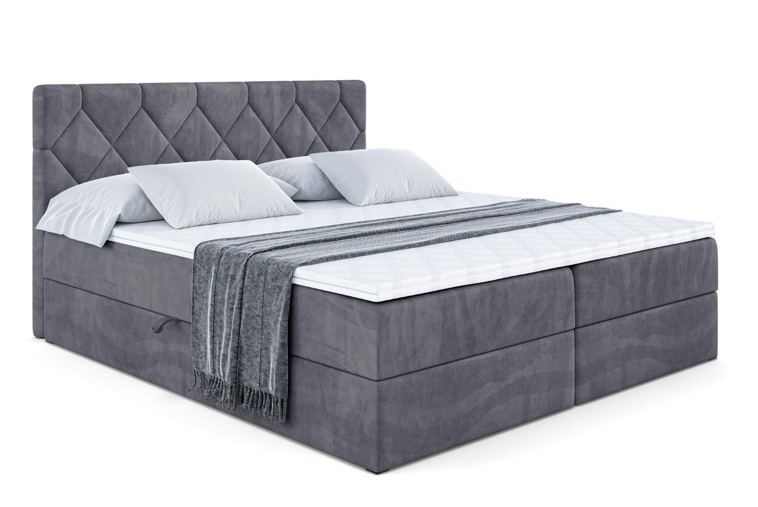 Wohnli Möbelsuche - BOXBETT mit Matratze H4 und Lattenrost - CATOR - 180 x 200 - Dunkelgrau