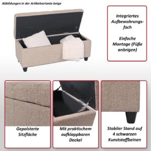 AUFBEWAHRUNGS-TRUHE Schwarz Textil MCW Möbel > Bänke > Sitzbänke Schwarz
