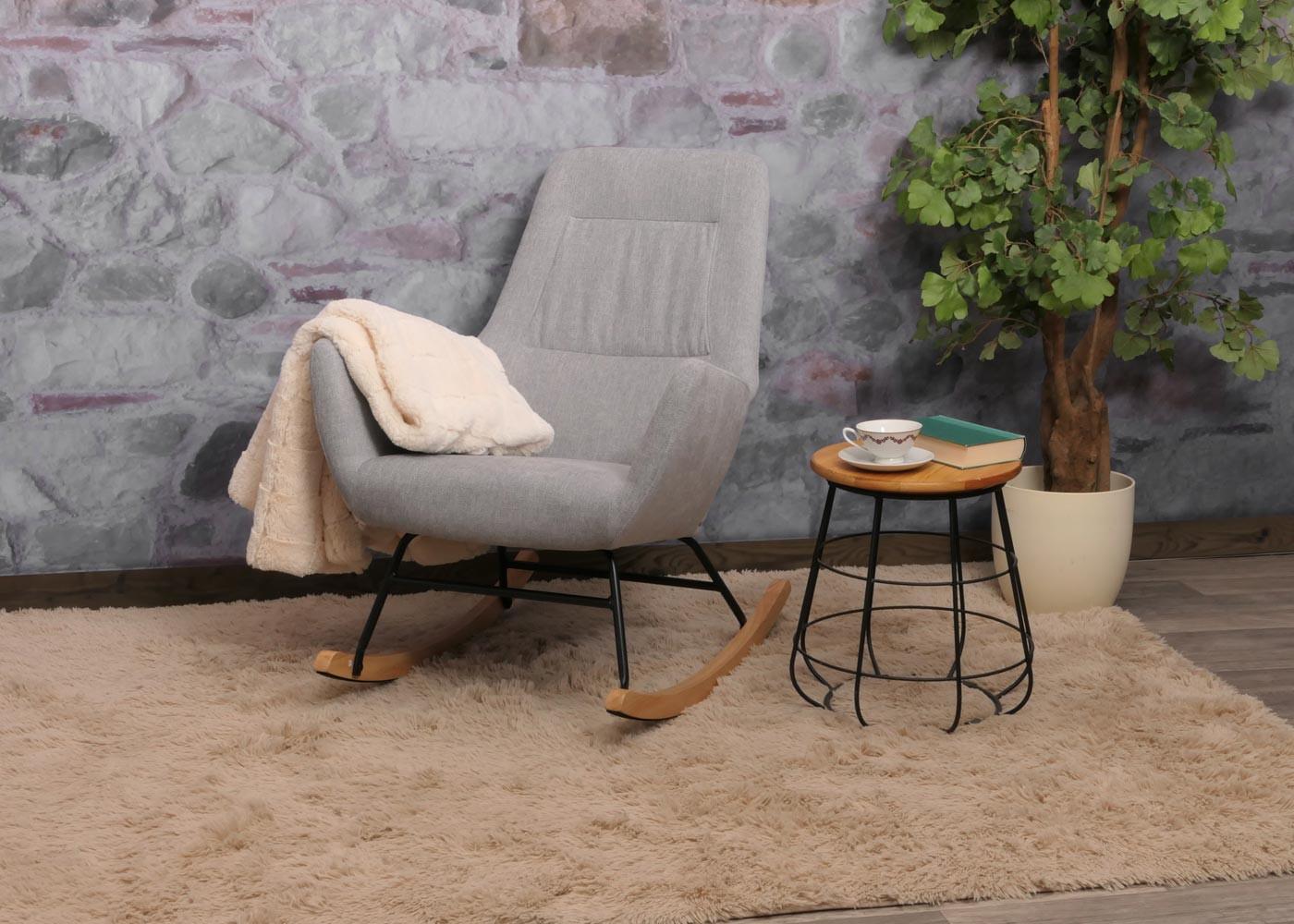 wohnli-moebel-suche-800000816687-1 SCHAUKELSTUHL Hellgrau Holz MCW Möbel > Sessel > Relaxsessel Grau