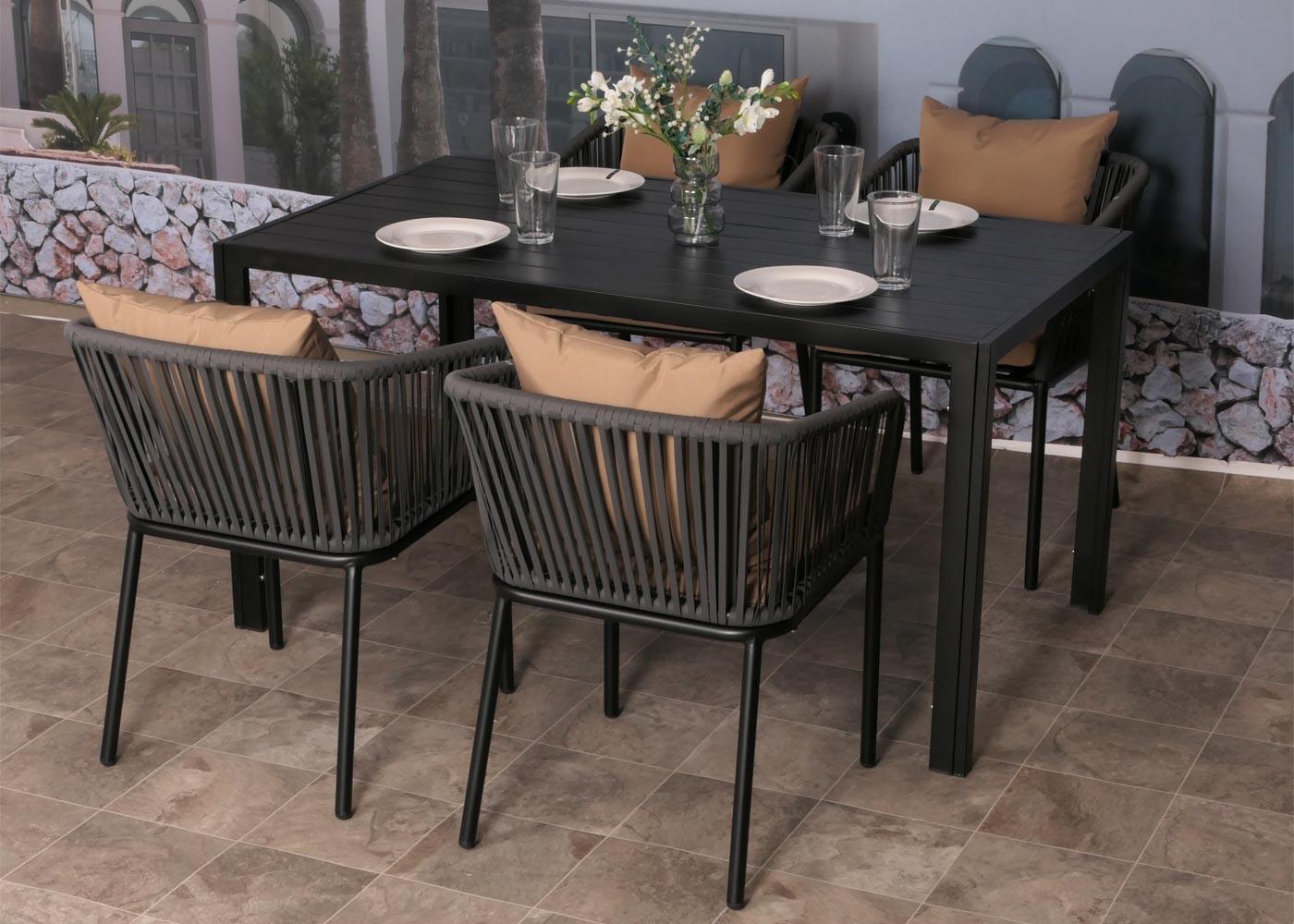 ALU-ESSTISCH rechteck Anthrazit Metall MCW Garten & Outdoor > Gartenmöbel > Gartentische Anthrazit