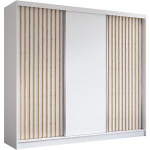 wohnli-moebel-suche-800000817125 Wohnli Möbelsuche - SCHWEBETÜRENSCHRANK Helios II 240/216/61 weiß+eiche Artisan mit Schubladen