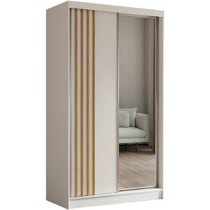 Wohnli Möbelsuche - SCHWEBETÜRENSCHRANK Nela II 120/216/61 weiß mit Schubladen