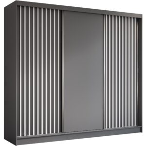 wohnli-moebel-suche-800000817158 Wohnli Möbelsuche - SCHWEBETÜRENSCHRANK Helios II 240/216/61 grau+weiß mit Schubladen