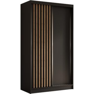 wohnli-moebel-suche-800000817222 Wohnli Möbelsuche - SCHWEBETÜRENSCHRANK Helios II 120/216/61 schwarz+eiche Artisan mit Schubladen