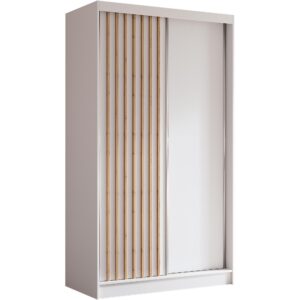 wohnli-moebel-suche-800000817243 Wohnli Möbelsuche - SCHWEBETÜRENSCHRANK Helios II 120/216/61 weiß+eiche Artisan mit Schubladen