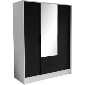 wohnli-moebel-suche-800000817324 Wohnli Möbelsuche - DREHTÜRENSCHRANK Niko 150/51/200 cm weiß+schwarz