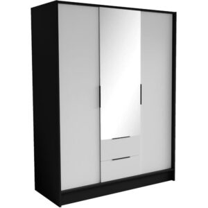 wohnli-moebel-suche-800000817338 Wohnli Möbelsuche - DREHTÜRENSCHRANK Niko 150/51/200 cm schwarz+weiß