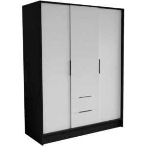 wohnli-moebel-suche-800000817356 Wohnli Möbelsuche - DREHTÜRENSCHRANK Niko 150/51/200 cm schwarz+weiß