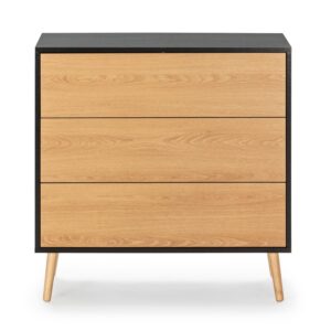 KOMMODE 80/80/40 Apolo 3 Schubladen Holzwerkstoff  Möbel > Kommoden & Schubladenschränke > Kommoden Schwarz