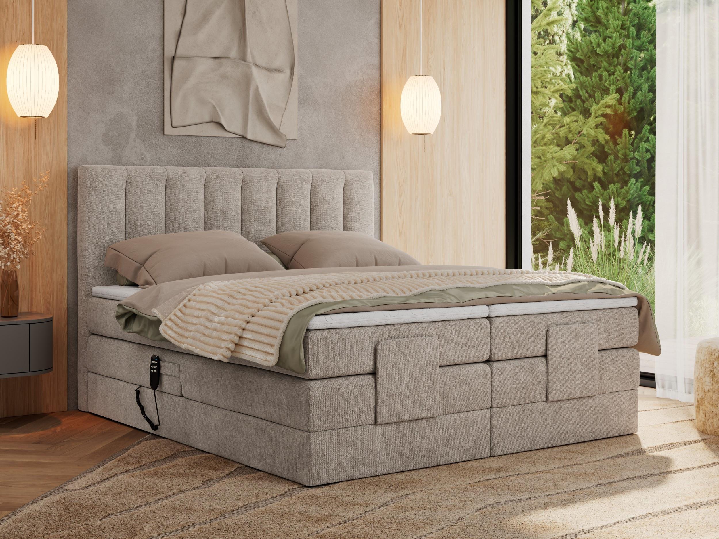 BOXBETT COMFORTO 160/200 - Beige Struktur - H4 Holz MKS Möbel > Betten > Boxspringbetten Beige