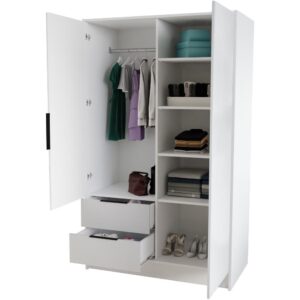 wohnli-moebel-suche-800000822387-1 DREHTÜRENSCHRANK Niko 100/51/200 cm schwarz Holzwerkstoff Beautysofa Möbel > Schränke > Kleiderschränke > Drehtürenschränke Schwarz