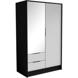 wohnli-moebel-suche-800000822398 Wohnli Möbelsuche - DREHTÜRENSCHRANK Niko 100/51/200 cm schwarz+weiß
