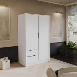 DREHTÜRENSCHRANK Niko 100/51/200 cm weiß Holzwerkstoff Beautysofa Möbel > Schränke > Kleiderschränke > Drehtürenschränke Weiß