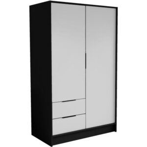 wohnli-moebel-suche-800000822426 Wohnli Möbelsuche - DREHTÜRENSCHRANK Niko 100/51/200 cm schwarz+weiß