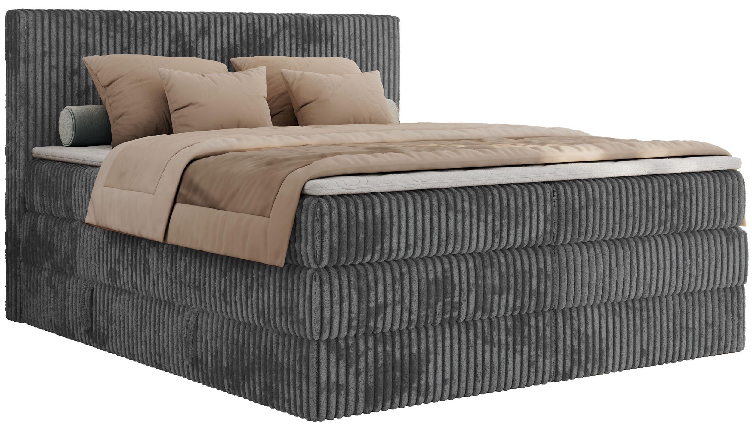 wohnli-moebel-suche-800000825142 Wohnli Möbelsuche - BOXSPRINGBETT TILIANO KING - 180/200 - Grau Cord - H4