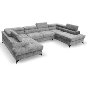 wohnli-moebel-suche-800000825168-1 WOHNLANDSCHAFT Sorento U mit Schlaffunktion hellgrau Textil Beautysofa Möbel > Sofas & Couches > Wohnlandschaften > Wohnlandschaften U-Form Grau