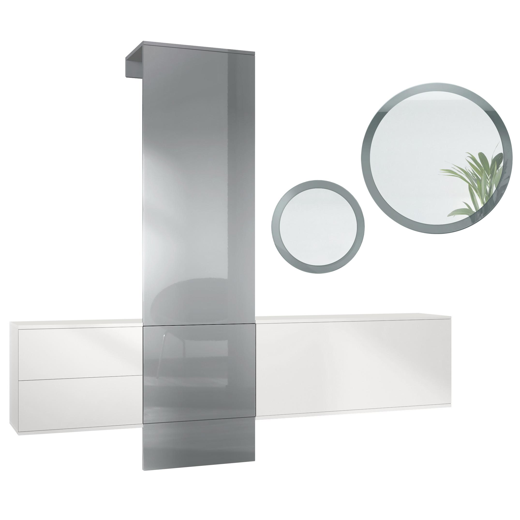 Wohnli Möbelsuche - GARDEROBE DualVista Grau Hochglanz