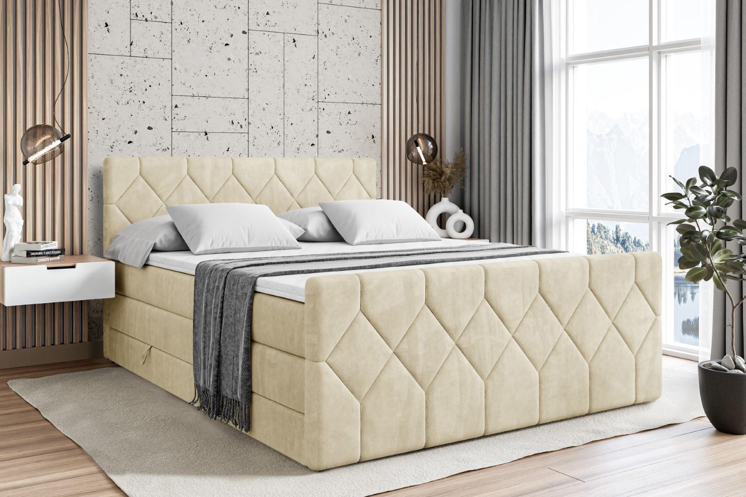 wohnli-moebel-suche-800000829998-1 BOXSPRINGBETT CATOR-Z KING - 120x200 - H3/H4 - Beige Holzwerkstoff ALTDECOR Möbel > Betten > Boxspringbetten Beige
