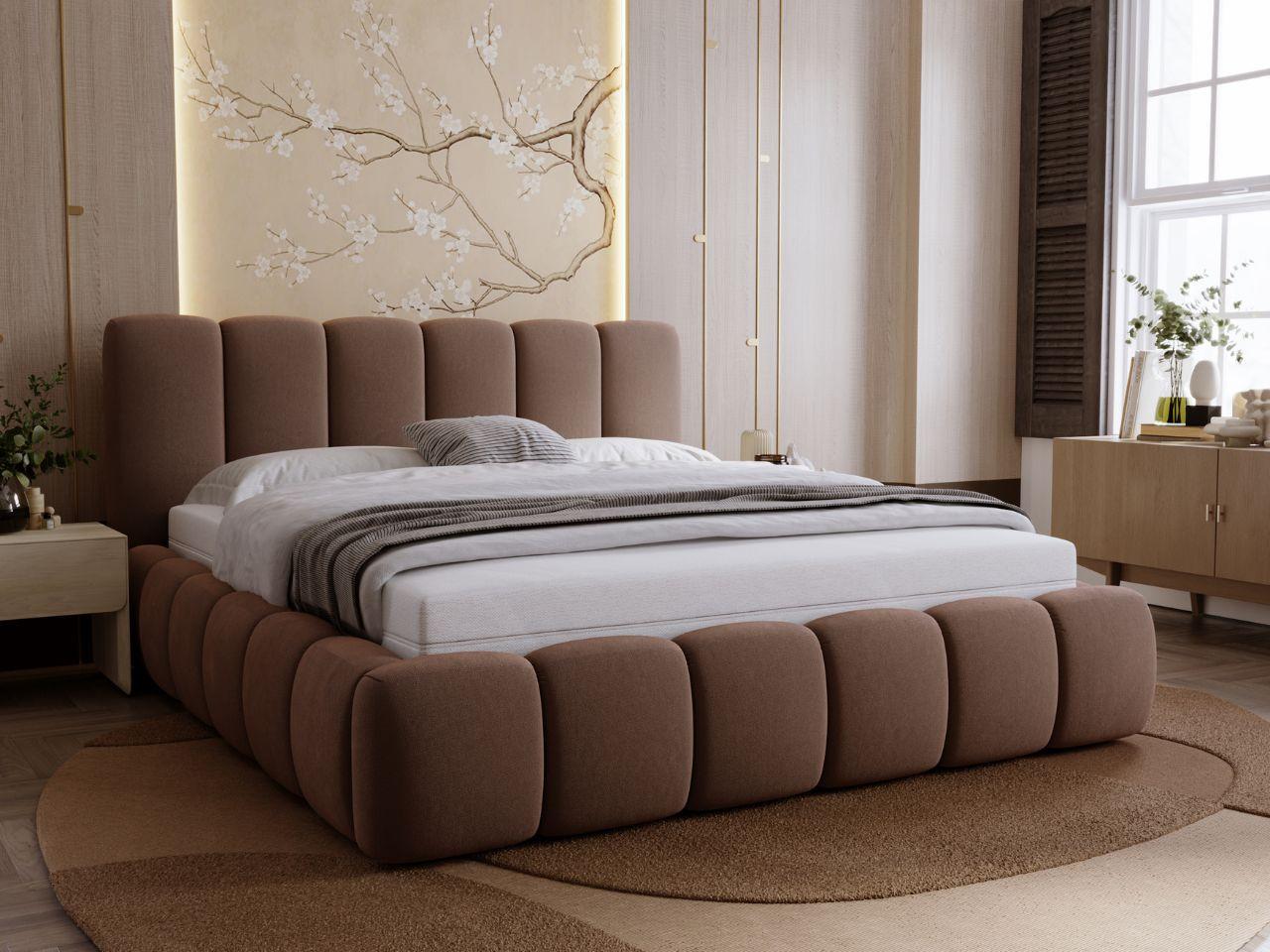 wohnli-moebel-suche-800000831402-1 POLSTERBETT Royal 200x200 Braun Textil Graingold Möbel > Betten > Polsterbetten Braun