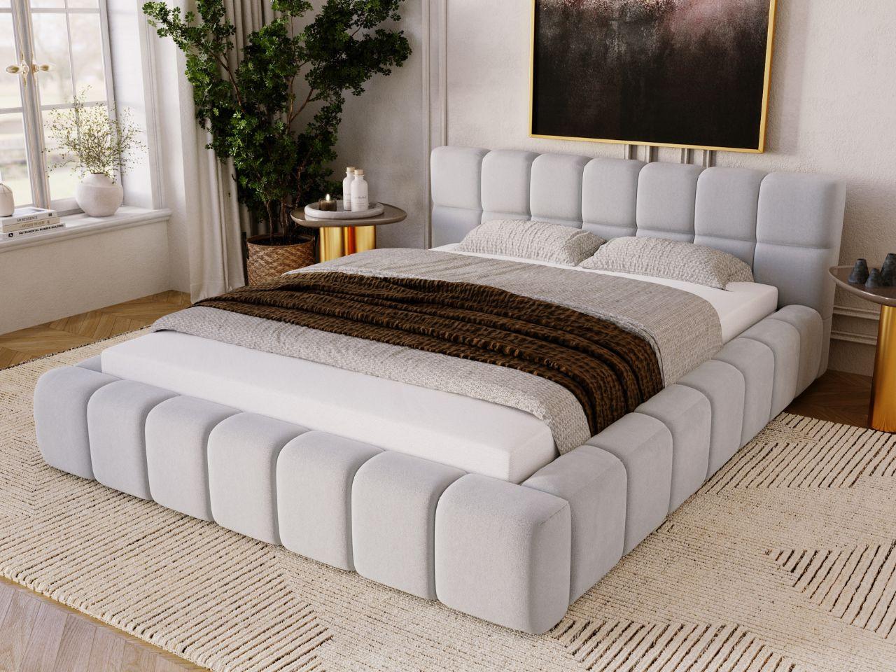 wohnli-moebel-suche-800000831405-1 POLSTERBETT Alicante 180x200 Hellgrau Textil Graingold Möbel > Betten > Polsterbetten Grau