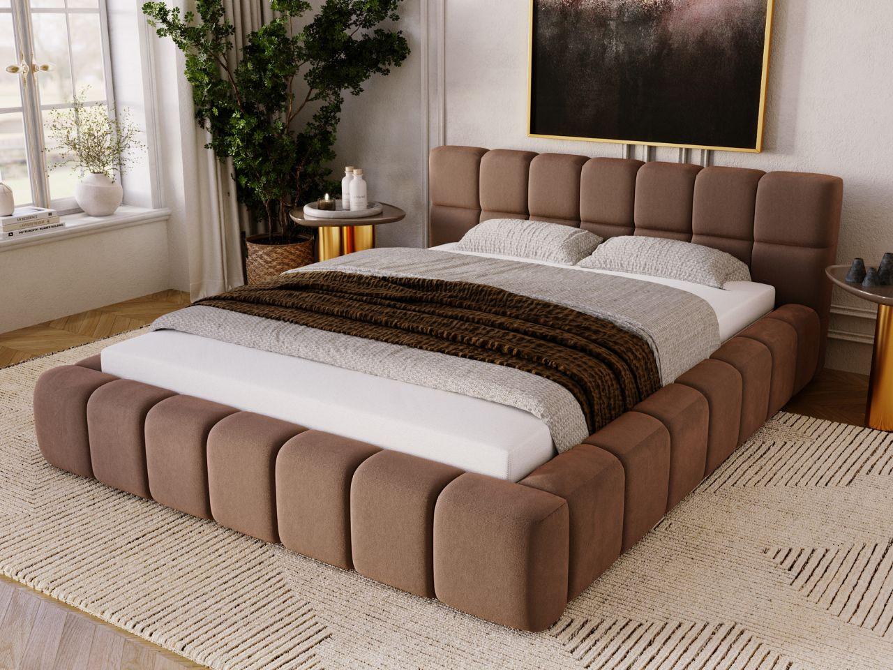 wohnli-moebel-suche-800000831422-1 POLSTERBETT Alicante 180x200 Braun Textil Graingold Möbel > Betten > Polsterbetten Braun