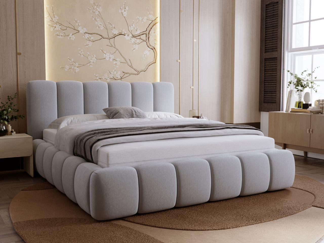 wohnli-moebel-suche-800000831423-1 POLSTERBETT Royal 160x200 Hellgrau Textil Graingold Möbel > Betten > Polsterbetten Grau