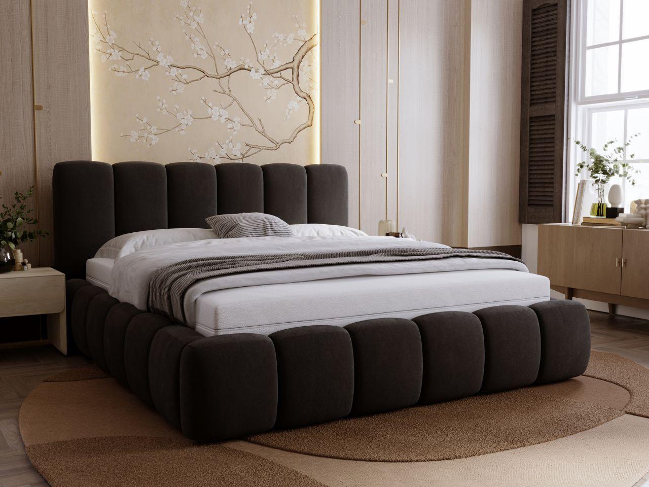 wohnli-moebel-suche-800000831432-1 POLSTERBETT Royal 140x200 Schwarz Textil Graingold Möbel > Betten > Polsterbetten Schwarz