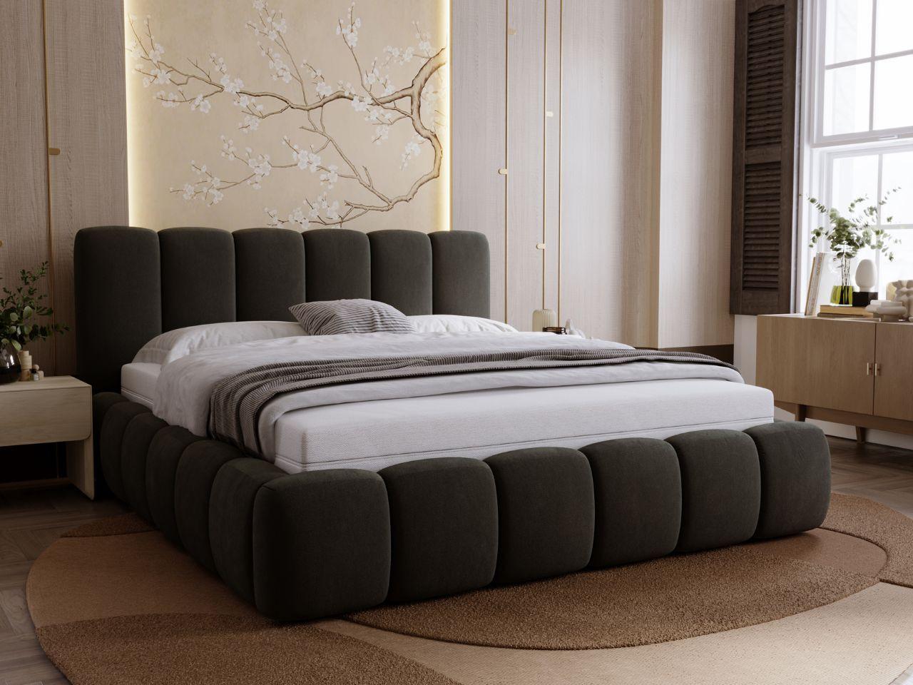 wohnli-moebel-suche-800000831436-1 POLSTERBETT Royal 180x200 Dunkelgrau Textil Graingold Möbel > Betten > Polsterbetten Grau