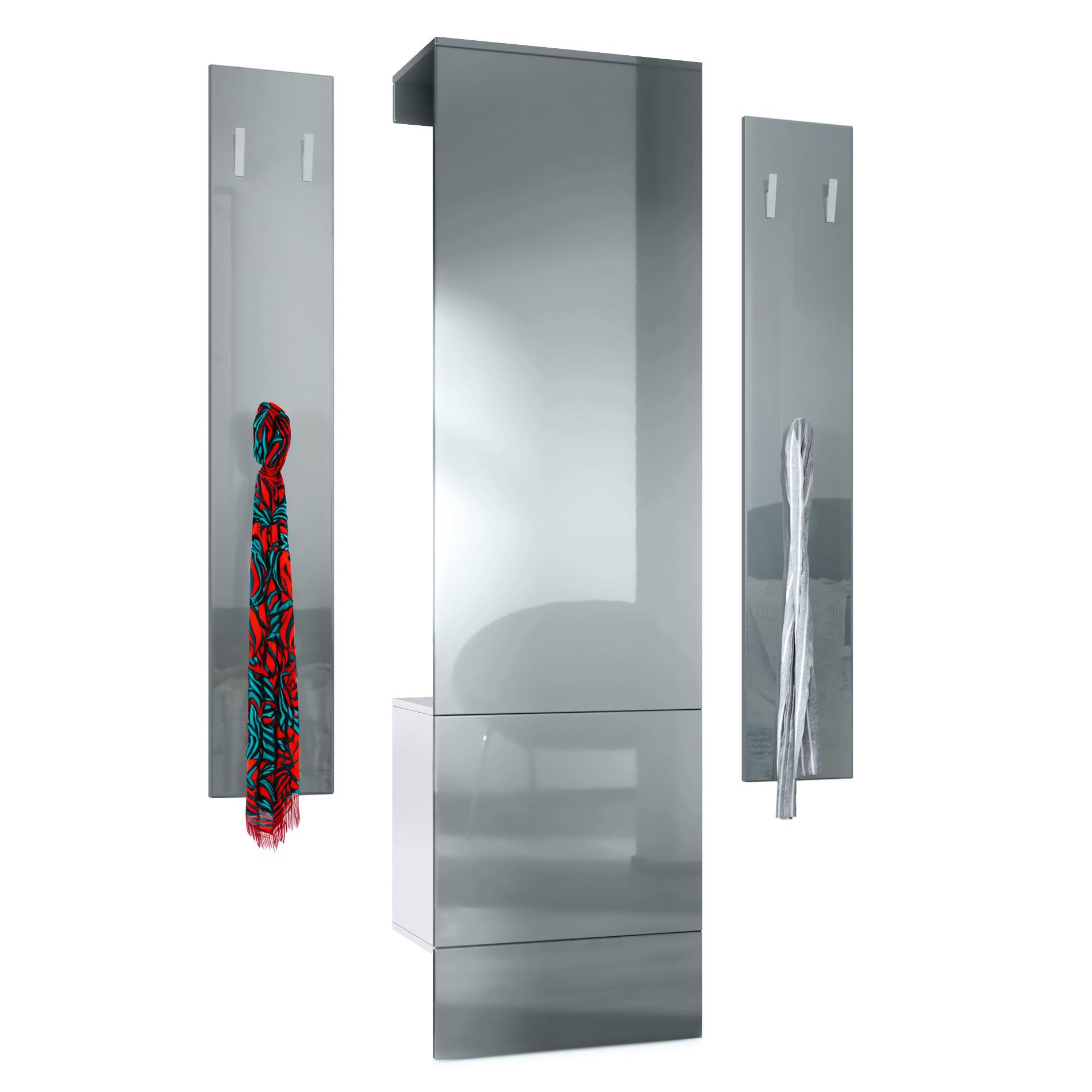 Wohnli Möbelsuche - GARDEROBE Hollywood Grau Hochglanz