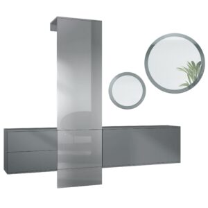 Wohnli Möbelsuche - GARDEROBE Carlton Dual Grau Hochglanz