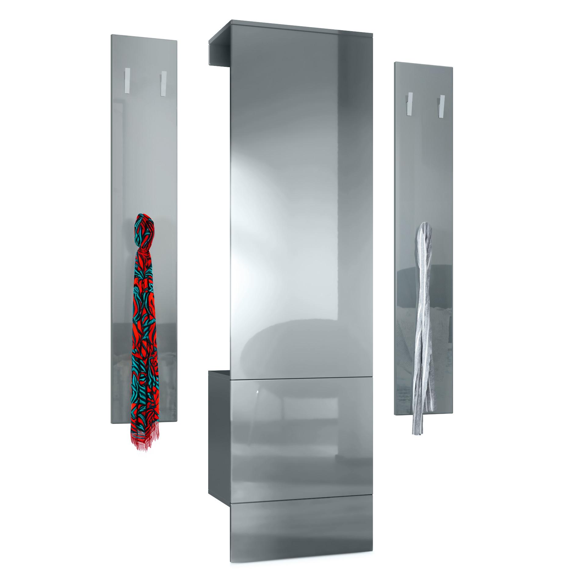 Wohnli Möbelsuche - GARDEROBE Hollywood Grau Hochglanz