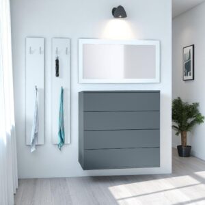 GARDEROBE Horizon Anthrazit Holzwerkstoff Vladon Garderoben Anthrazit