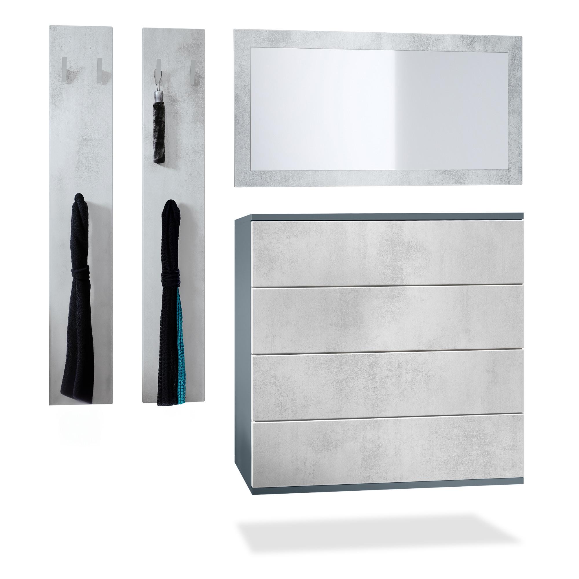 Wohnli Möbelsuche - GARDEROBE Horizon Beton Oxid Optik