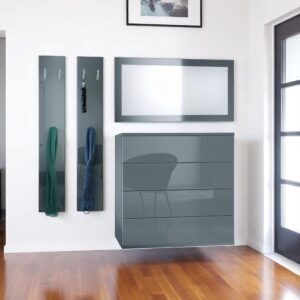wohnli-moebel-suche-800000831714-1 GARDEROBE Horizon Grau Hochglanz Holzwerkstoff Vladon Garderoben Grau