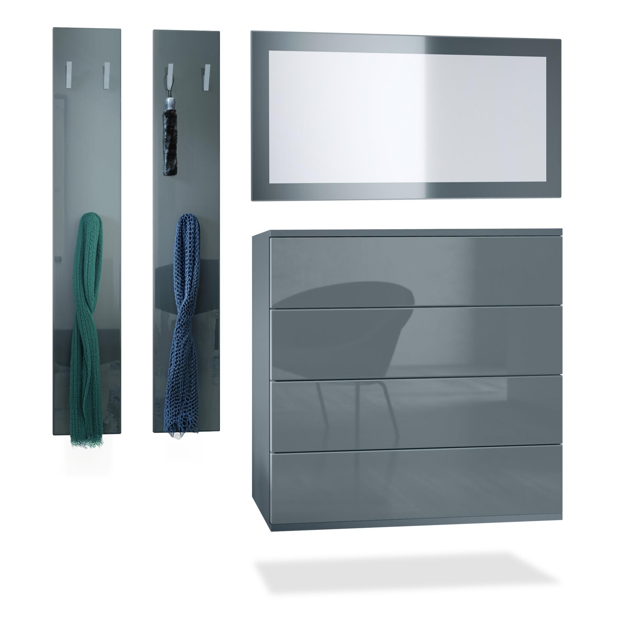 Wohnli Möbelsuche - GARDEROBE Horizon Grau Hochglanz