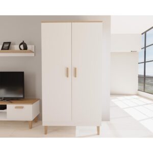 wohnli-moebel-suche-800000832396-1 SCHRANK 2 Türen Denver Weiß Holzwerkstoff Petits-meubles Möbel > Schränke > Kleiderschränke Weiß