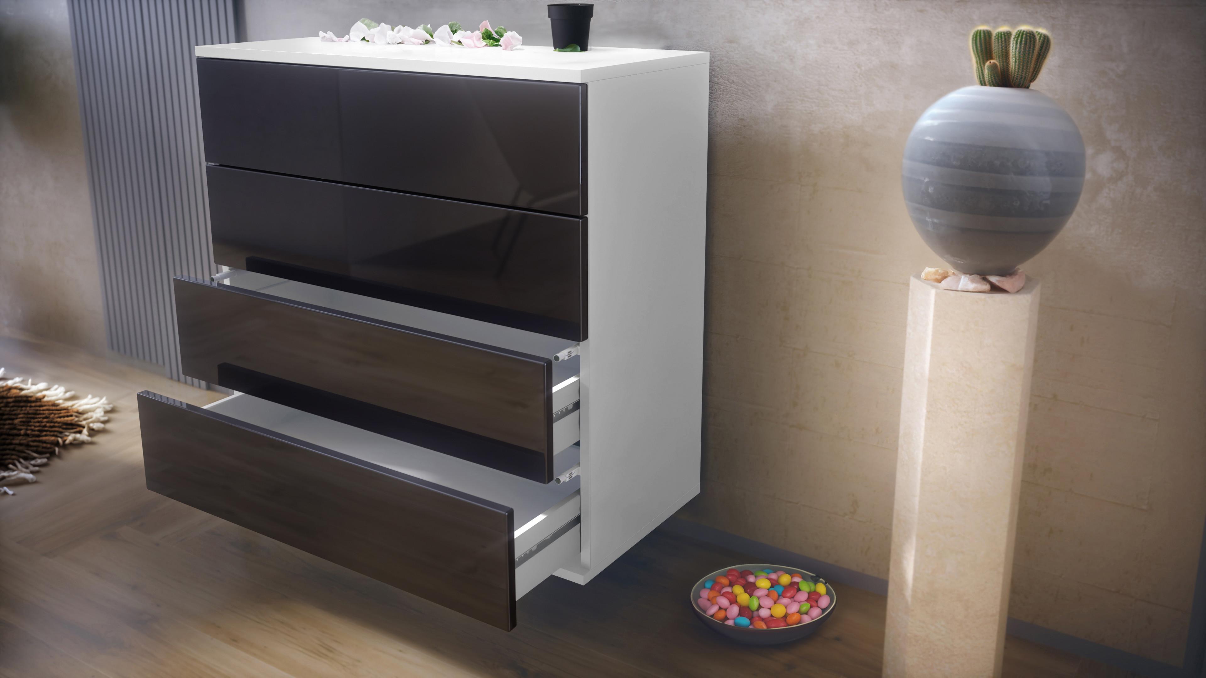 wohnli-moebel-suche-800000832422-1 GARDEROBE Horizon Schwarz matt Holzwerkstoff Vladon Garderoben Schwarz