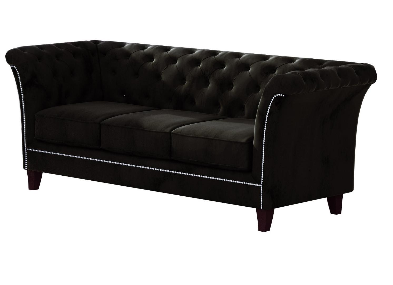 wohnli-moebel-suche-800000832888 Wohnli Möbelsuche - CHESTERFIELD-SOFA 3-Sitzer Fusion Schwarz Samt