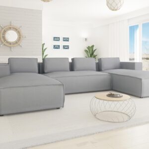 wohnli-moebel-suche-800000832893-1 WOHNLANDSCHAFT Zenith Grau Luxusmicrofaser Textil S-Style Möbel Möbel > Sofas & Couches > Wohnlandschaften > Wohnlandschaften U-Form Grau