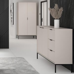 wohnli-moebel-suche-800000833212-1 SCHRANK 2 Türen Seattle Kaschmir Holzwerkstoff Petits-meubles Möbel > Schränke > Kleiderschränke Beige