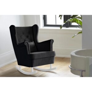 wohnli-moebel-suche-800000837680-1 SCHAUKELSTUHL Fabio schwarz mit Weiß Beinen Textil Beautysofa Möbel > Sessel > Relaxsessel Schwarz