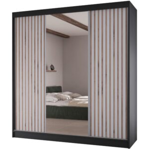 wohnli-moebel-suche-800000837705 Wohnli Möbelsuche - SCHWEBETÜRENSCHRANK Lico II 200/61/215 schwarz+weiß