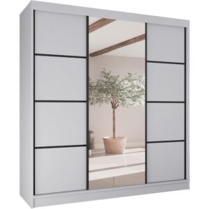 wohnli-moebel-suche-800000837721 Wohnli Möbelsuche - SCHWEBETÜRENSCHRANK Vilo II 200/61/215 weiß+schwarz