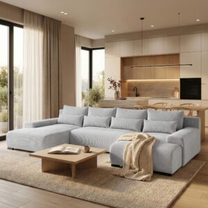 wohnli-moebel-suche-800000837945-1 WOHNLANDSCHAFT Benny U hellgrau Textil Beautysofa Möbel > Sofas & Couches > Wohnlandschaften > Wohnlandschaften U-Form Grau