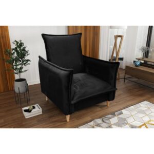 wohnli-moebel-suche-800000838164-1 RELAXSESSEL Pillow schwarz mit Buchenbeinen Textil Beautysofa Möbel > Sessel > Polstersessel Schwarz