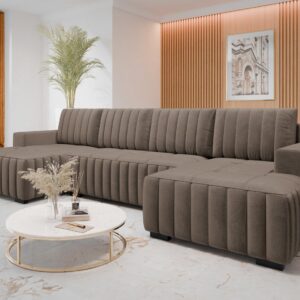 wohnli-moebel-suche-800000838253-1 WOHNLANDSCHAFT Hugo U Textil MIRJAN24 Möbel > Sofas & Couches > Wohnlandschaften > Wohnlandschaften U-Form Braun